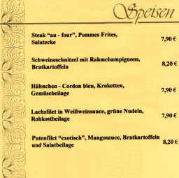 Abendkarte